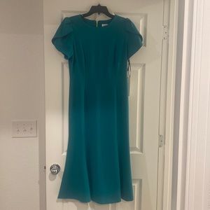 Emerald fit and flare Calvin Klein midi dress